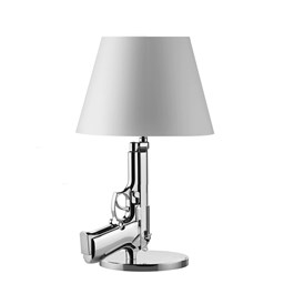 Bedside Gun Table Lamp Silver